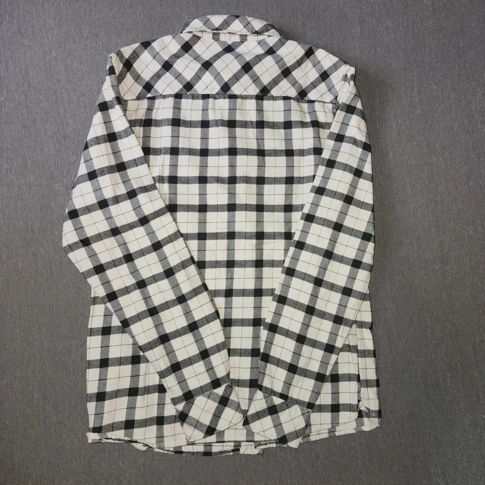 North Face Men's S/P Plaid Black/White Long Sleeve Cotton Flannel Button Down...